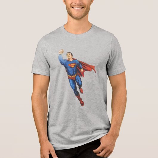 Superman Flying Tri-Blend Shirt (Voorkant)