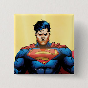 Superman Flying Vierkante Button 5,1 Cm