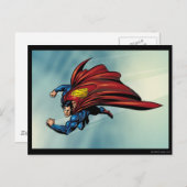 Superman flys met cape briefkaart (Voorkant / Achterkant)