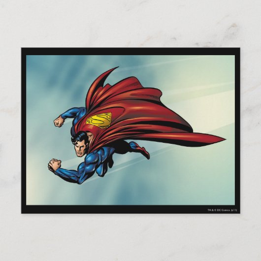 Superman flys met cape briefkaart (Voorkant)