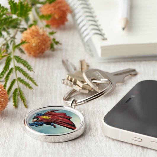 Superman flys met cape sleutelhanger (Zijkant)