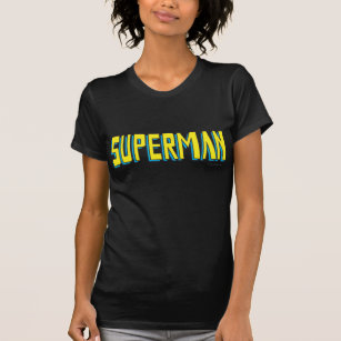 Superman   Gele blauwe letters Logo T-shirt