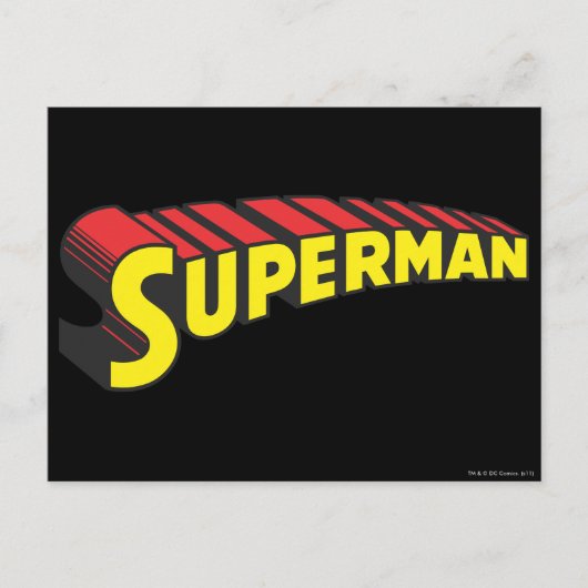 Superman | Gele rode letters Logo Briefkaart (Voorkant)