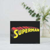 Superman | Gele rode letters Logo Briefkaart (Staand voorkant)