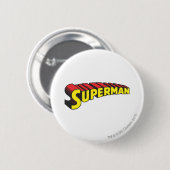 Superman | Gele rode letters Logo Ronde Button 5,7 Cm (Voorkant /achterkant)