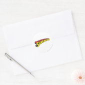 Superman | Gele rode letters Logo Ronde Sticker (Envelop)