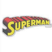 Superman | Gele rode letters Logo Sticker (Voorkant)