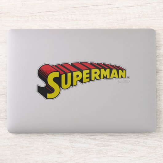Superman | Gele rode letters Logo Sticker (Computer)
