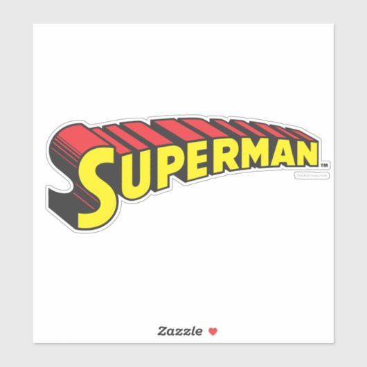 Superman | Gele rode letters Logo Sticker (Vel)