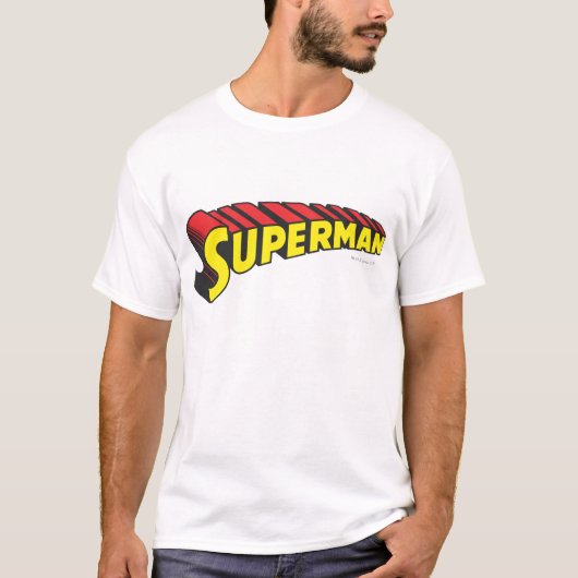 Superman | Gele rode letters Logo T-shirt (Voorkant)