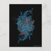 Superman gestileerd | Blauw hart rood Logo Briefkaart (Voorkant)