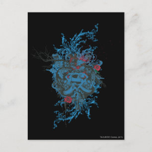Superman gestileerd   Blauw hart rood Logo Briefkaart
