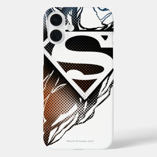 Superman gestileerd | Blauw Oranje Logo Case-Mate iPhone Case (Achterkant)