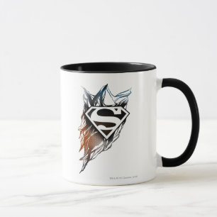 Superman gestileerd Blauw Oranje Logo Mok