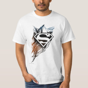 Superman gestileerd   Blauw Oranje Logo T-shirt