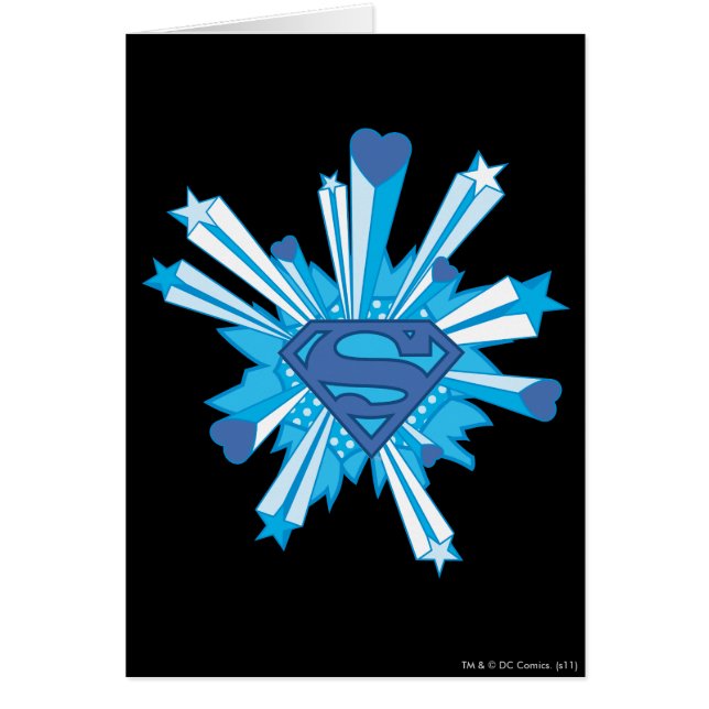 Superman gestileerd | Blauw schild harten Logo (Voorkant)