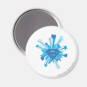 Superman gestileerd | Blauw schild harten Logo Magneet (Voorkant / Achterkant)