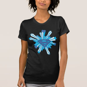 Superman gestileerd Blauwe harten Logo T-shirt