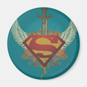Superman gestileerd Blauwgroen Wingen Achtergron Magneet