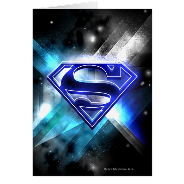 Superman gestileerd | Blue White Crystal Logo (Voorkant)