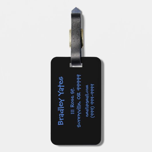 Superman gestileerd | Blue White Crystal Logo Bagagelabel (Achterkant verticaal)