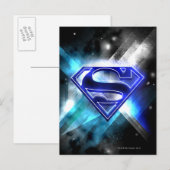 Superman gestileerd | Blue White Crystal Logo Briefkaart (Voorkant / Achterkant)
