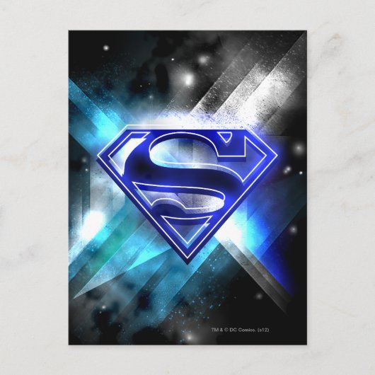 Superman gestileerd | Blue White Crystal Logo Briefkaart (Voorkant)