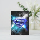 Superman gestileerd | Blue White Crystal Logo Briefkaart (Staand voorkant)