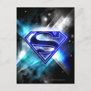 Superman gestileerd   Blue White Crystal Logo Briefkaart