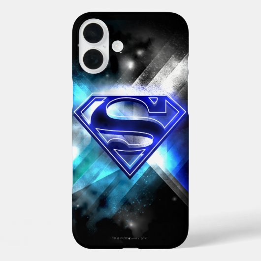 Superman gestileerd | Blue White Crystal Logo Case-Mate iPhone Case (Achterkant)