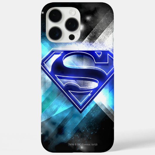 Superman gestileerd | Blue White Crystal Logo Case-Mate iPhone Case (Achterkant)