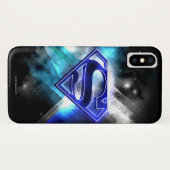 Superman gestileerd | Blue White Crystal Logo Case-Mate iPhone Case (Achterkant (horizontaal))