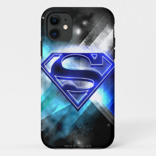 Superman gestileerd   Blue White Crystal Logo iPhone 11 Hoesje