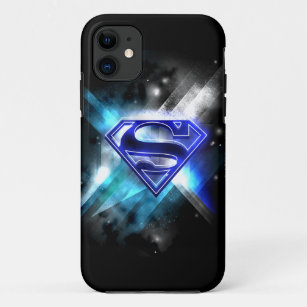 Superman gestileerd   Blue White Crystal Logo iPhone 11 Hoesje