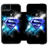 Superman gestileerd | Blue White Crystal Logo Incipio iPhone Portemonnee Hoesje (Agenda Open)