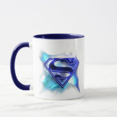 Superman gestileerd | Blue White Crystal Logo Mok (Links)