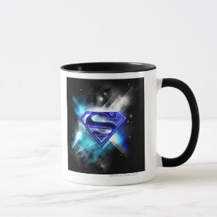 Superman gestileerd   Blue White Crystal Logo Mok