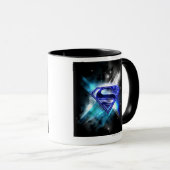Superman gestileerd | Blue White Crystal Logo Mok (Voorkant rechts)