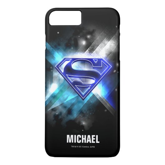 Superman gestileerd | Blue White Crystal Logo | Na Case-Mate iPhone Case (Achterkant)