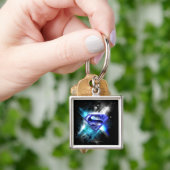 Superman gestileerd | Blue White Crystal Logo Sleutelhanger (Hand)