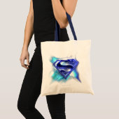 Superman gestileerd | Blue White Crystal Logo Tote Bag (Voorkant (product))