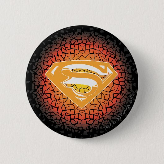 Superman gestileerd | Crackle Logo Ronde Button 5,7 Cm (Voorkant)