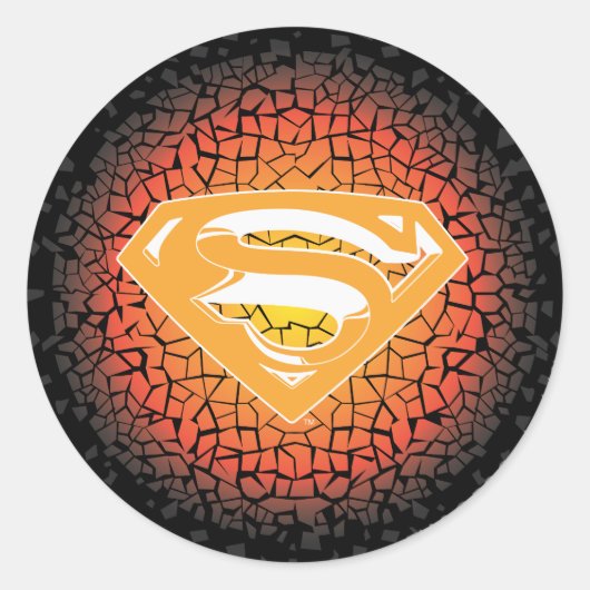 Superman gestileerd | Crackle Logo Ronde Sticker (Voorkant)