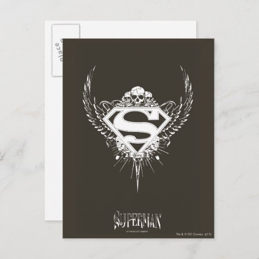 Superman gestileerd | Donkere bruine achtergrond L Briefkaart (Voorkant / Achterkant)