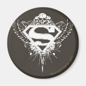 Superman gestileerd | Donkere bruine achtergrond L Magneet (Voorkant)