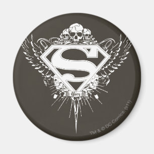 Superman gestileerd  Donkere bruine achtergrond-Lo Magneet