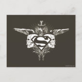 Superman gestileerd | Donkere Logo Briefkaart (Voorkant)