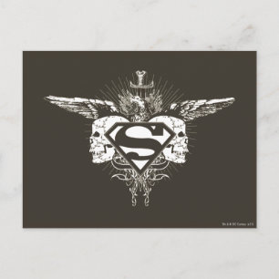 Superman gestileerd   Donkere Logo Briefkaart