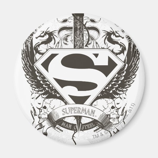 Superman gestileerd | Eer, waarheid op witte Logo Magneet (Voorkant)