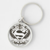 Superman gestileerd | Eer, waarheid op witte Logo Sleutelhanger (Voorkant)